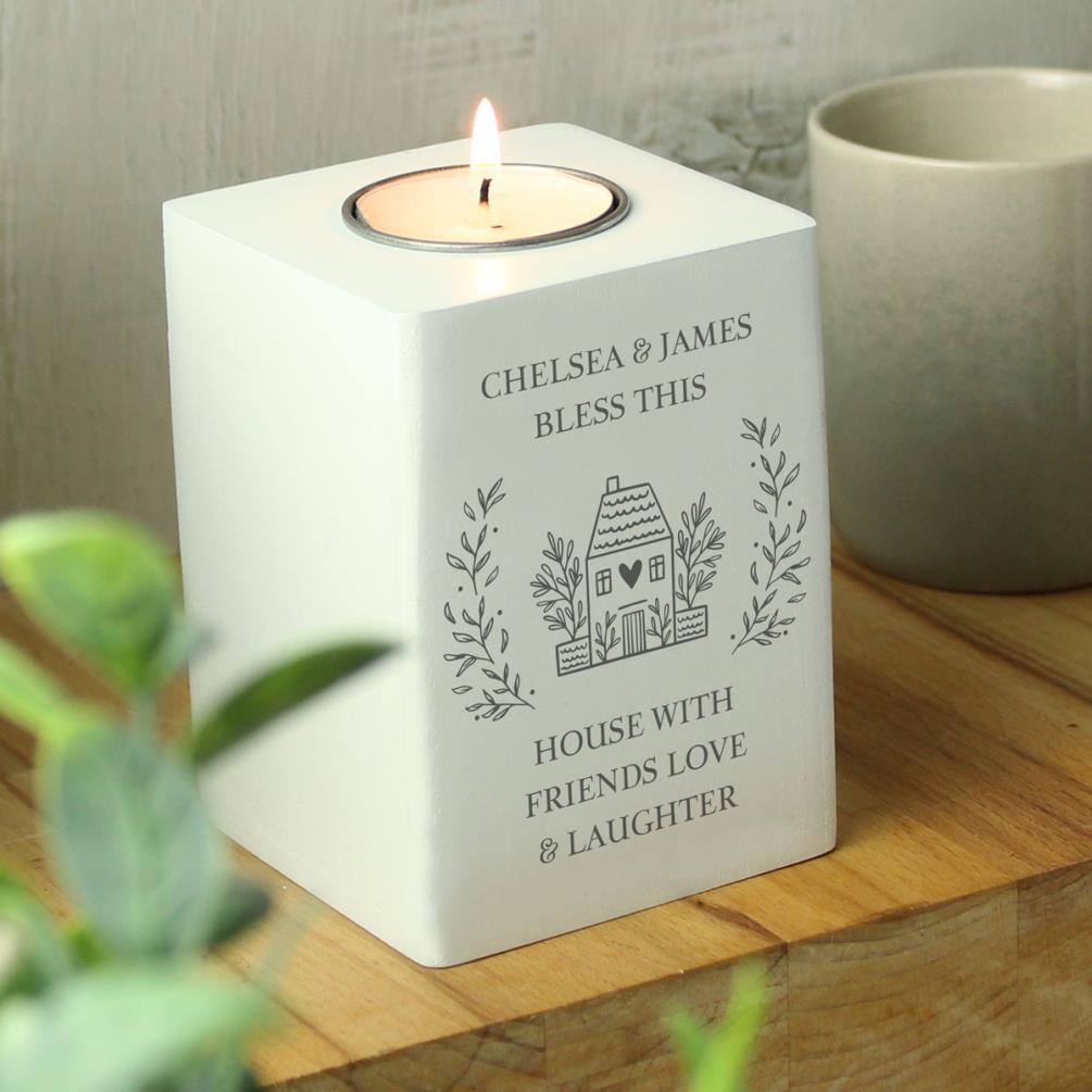 Personalised Home Wooden Tealight Holder Extra Image 3